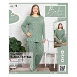 Pijamale Dama Battal Compact Penye Baki 16 Engros