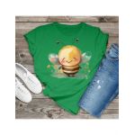 Tricou feminin flori, albinuta intre flori, engros