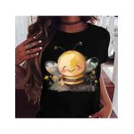 Tricou feminin flori, albinuta intre flori, engros