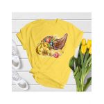 Tricou feminin flori, autumn flowers, engros