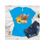 Tricou feminin flori, autumn flowers, engros