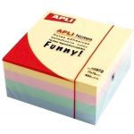 Cub notite adezive Apli, 75 x 75 mm, 400 file, 4 culori pastel