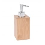 Dispenser sapun lichid Bamboo, 185 ml, 6.7x6.7x17.5 cm, lemn de bambus, natural
