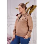 Bluza tricotata fin, gen ie cu motive traditionale, batal, en-gross