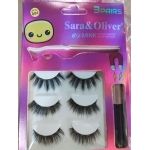 Set 3 Perechi de Gene False 6D Magnetice, Aplicator si Tus Eyeliner Model 04, ENGROS