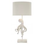 Lampa de masa Octopus, Mauro Ferretti, 1x E27, 40W, 30.5x64.5 cm, polirasina/fier/textil, alb
