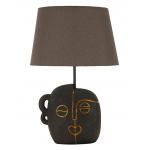 Lampa de masa Tribal -A, Mauro Ferretti, 1x E27, 40W, 30.5x46 cm, polirasina/fier/textil, maro/auriu