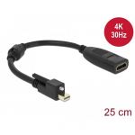 62640, mini DisplayPort 1.2 male with screw &gt; HDMI female 4K Active black