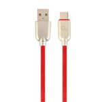 Premium rubber Micro-USB charging and data cable, 1m, red