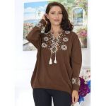 Bluza tricotata fin, gen ie cu motive traditionale, batal, en-gross