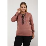 Bluza tricotata fin, gen ie cu motive traditionale, batal, en-gross