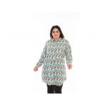 Cămașă damă, alb cu model verde-roșu Engros