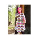 Cămașă damă cu model alb Engros