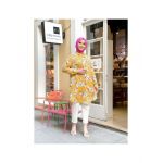 Cămașă damă cu model floral portocaliu Engros