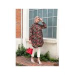 Cămașă damă cu model floricele roșii Engros