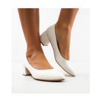 Pantofi cu toc dama Engros, model Bubby, alb