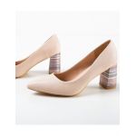 Pantofi cu toc dama Engros, model Jessy, crem