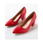 Pantofi cu toc dama Engros, model Jessy, rosu
