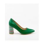 Pantofi cu toc dama Engros, model Jessy, verde