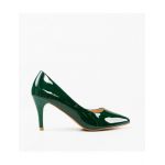 Pantofi cu toc dama Engros, model Plevny, verde