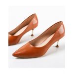 Pantofi cu toc dama Engros, model Trois, maro