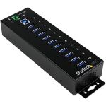 10 Port USB 3.0 Hub - Industrial Grade - ESD/Surge Protection - Powered &amp; Mountable USB Expander Hub (ST1030USBM) - hub - 10 ports