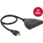 18600, Comutator HDMI UHD 3 intrări HDMI &gt; 1 ieşire HDMI 4K cu cablu integrat 50 cm