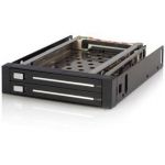 2 Drive 2.5in Trayless Hot Swap SATA Mobile Rack Backplane - Dual Drive SATA Mobile Rack Enclosure for 3.5 HDD (HSB220SAT25B) - storage bay adapter