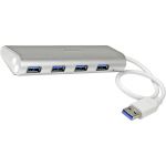 4 Port Portable USB 3.0 Hub with Built-in Cable - Aluminum and Compact USB Hub (ST43004UA) - hub - 4 ports