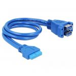 82942, USB 3.0 Pin Header - USB internal to external cable - 19 pin USB 3.0 header to USB Type A - 45 cm