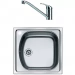 Pachet chiuveta ETN 610-36 + Baterie Basic Crom, 435x455mm, inox lucios