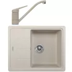 Pachet chiuveta fragranite BFG 611-62 + Baterie Novara Plus, cartus ceramic, Avena