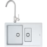 Pachet chiuveta fragranite BFG 651-78 + Baterie Pola 1.0, cartus ceramic, Alb