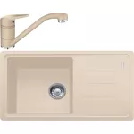 Pachet chiuveta fragranite BSG 611-78 + Baterie Novara Plus, cartus ceramic, Avena