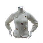Pulover cu decoratii colorate, en-gross