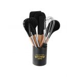 Set 10 Ustensile pentru Bucatarie + Bol Depozitare Premium, din Silicon Antiaderent, 11 Piese, BPA FREE, Compatibil cu Masina de Sapalat Vase, Albe, ENGROS