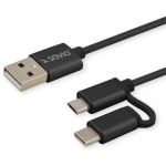 Cablu Date CL-128 1 m USB 2.0 USB A USB C/Micro-USB A Black