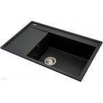 Chiuveta Camea 79X50 1B 1D R single-bowl granite 070091201 black dotted
