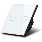 Energy MCE703W Touch light switch, double, glass, white with square button, dimensions 86x86mm, with button illumination