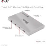 portabil 5-în-1 certificat Thunderbolt™4 CLUB 3D cu putere inteligentă