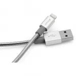 Cablu Date Lightning Cable Sync &amp; Charge 100cm + 30 cm silver