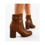 Botine cu toc dama Dafaz Engros, camel