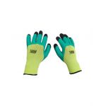 Manusi de lucru engross, tricot + latex,verde+negru