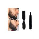 Pachet cu Perie de Barba Fade si Creion de Contur, pentru Barba si Mustata,Umplere Goluri, Negru