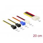 Cablu alimentare Molex 4 pin tată &gt; 4 x 2 pin ventilator (12 V / 7 V / 5 V) 20 cm