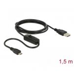 Charging Cable USB 2.0 Type-A male &gt; USB 2.0 Micro-B male with switch for Raspberry Pi 1.5 m
