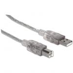 USB A -&gt; B 1.80m Argintiu