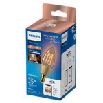Bec LED inteligent vintage (decorativ) Filament Candle Amber C35, Wi-Fi, Bluetooth, E14, 4.9W (25W), 370 lm, lumina alba (2000-5000K)