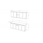 Set Bucatarie Nisa, Stejar Wotan/Alb, L 200 cm