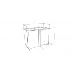 Corp Baza Colt Karo, Stejar Somona Inchis/Alb, 98 x 50 x 80 cm
